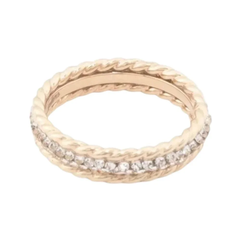 MIA FIORE Made In Italy 14kt Gold Crystal Row Ring